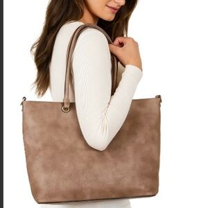 Ampere “Charlene” Classic Vegan Leather minimalist Western Tote Bag NWT